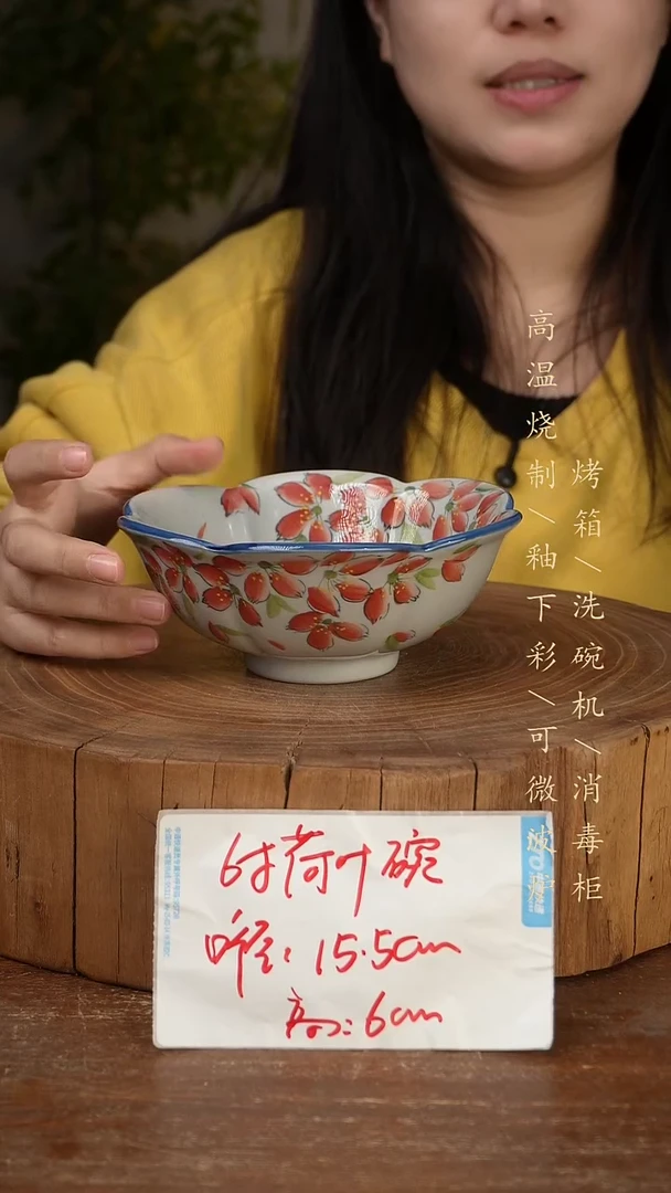 碗瓷景德镇手工手绘高温瓷釉下彩