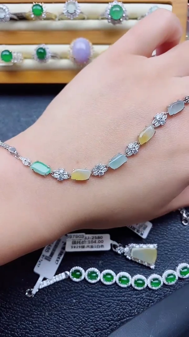 银S925镶嵌戒指翡翠1