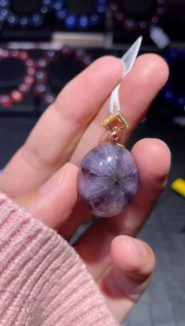 【闪购商品】水晶吊坠18K金镶嵌极光吊坠（多样性发其一）