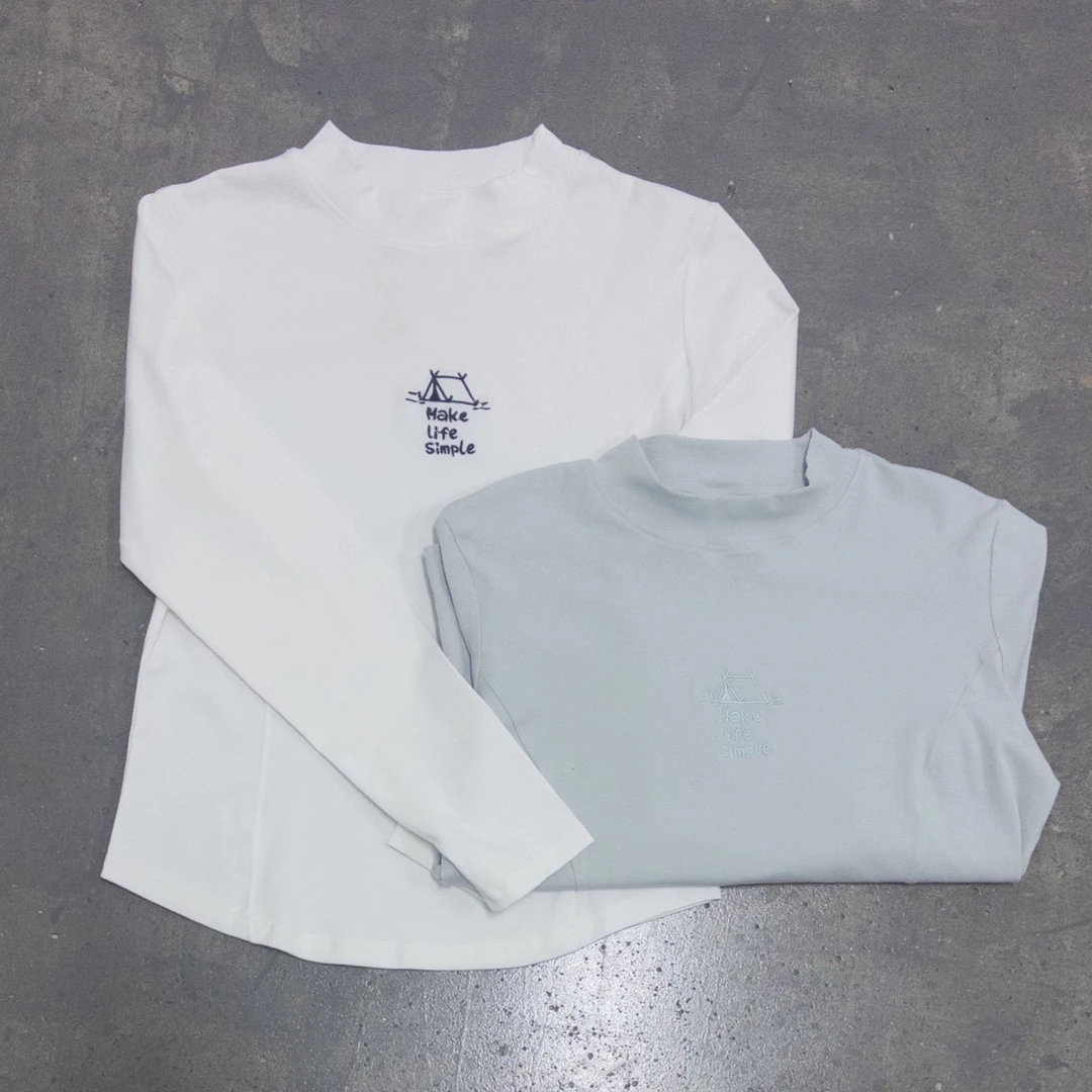 【长袖系列】帐篷半高领 燕尾鱼骨正肩 显瘦设计感不规则上衣