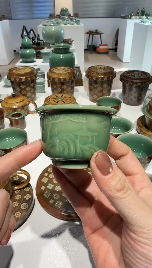 青瓷手工茶器包邮不带礼盒