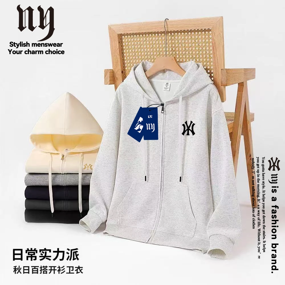 NY官方正品轻奢刺绣款秋季连帽开衫卫衣秋韩版潮流ins百搭wyNY05