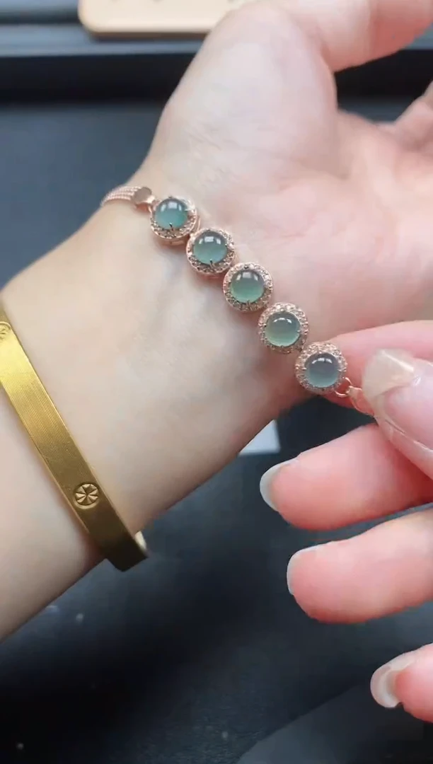 翡翠戒指银S925镶嵌51511