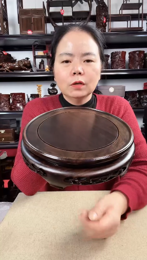 木老李红木工艺品20公分细花
