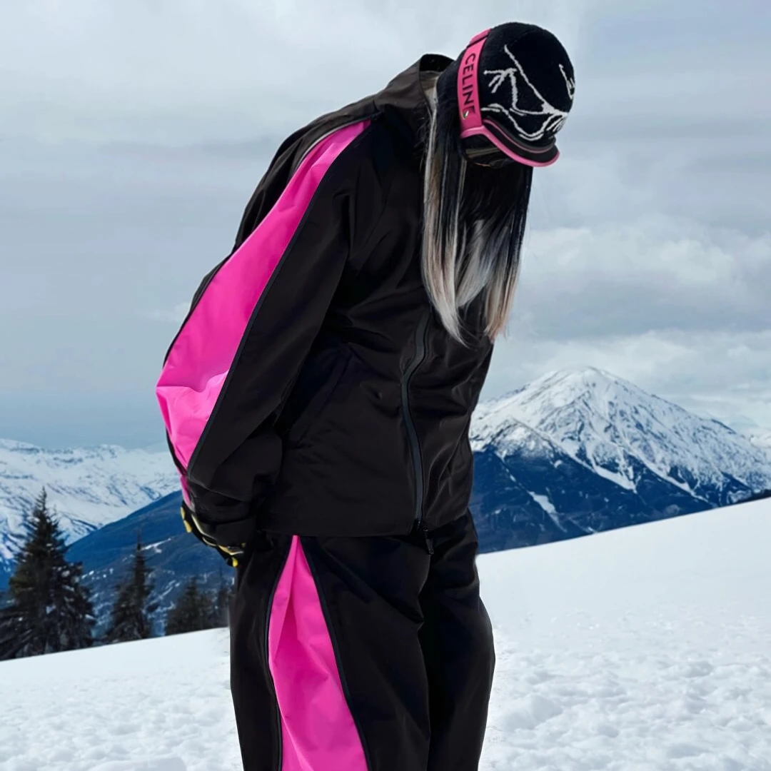 临典拼接色滑雪服套装男女2025冬新款防风防水甜酷单板穿搭外套