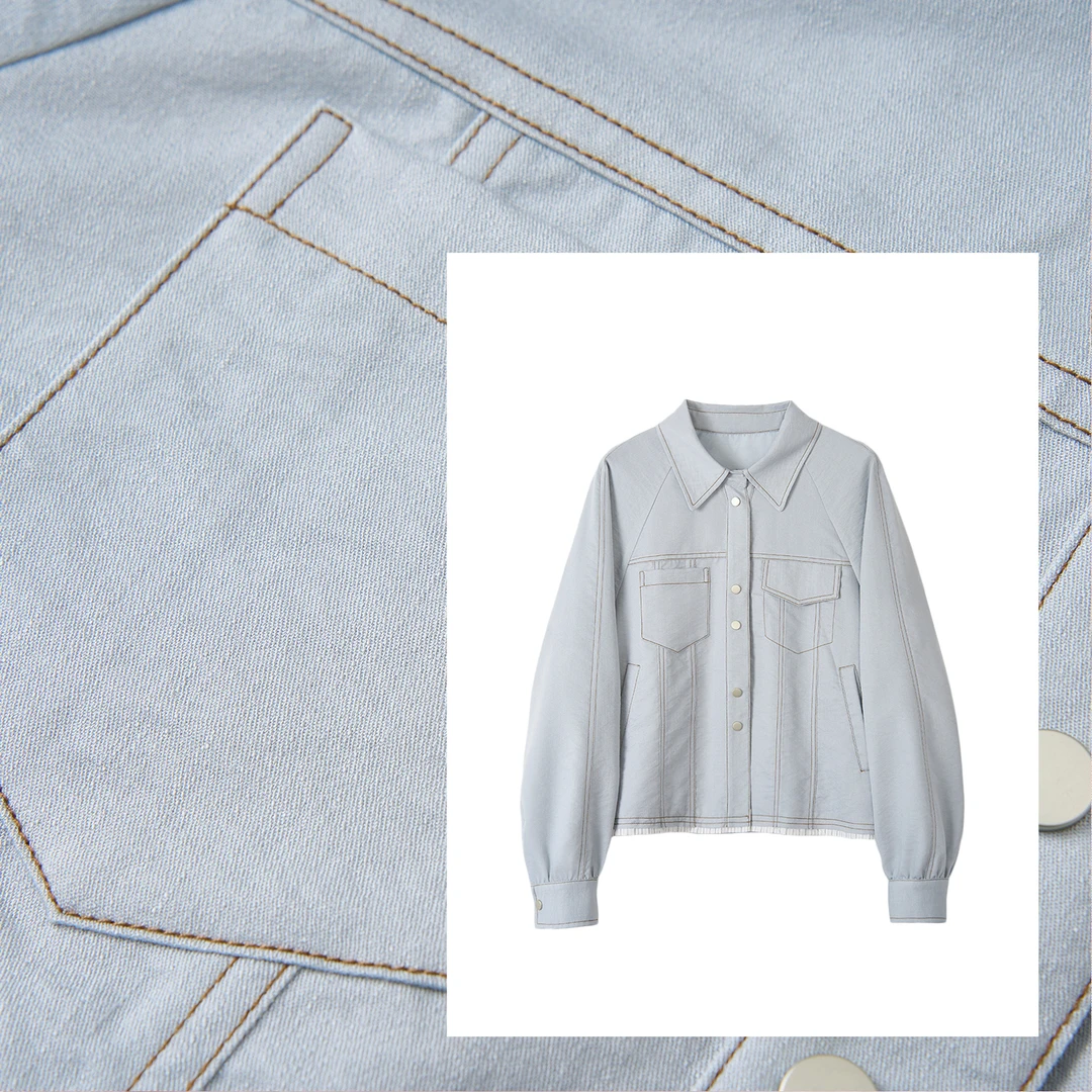 2025新款设计感结构款明线翻领外套B0059 XX