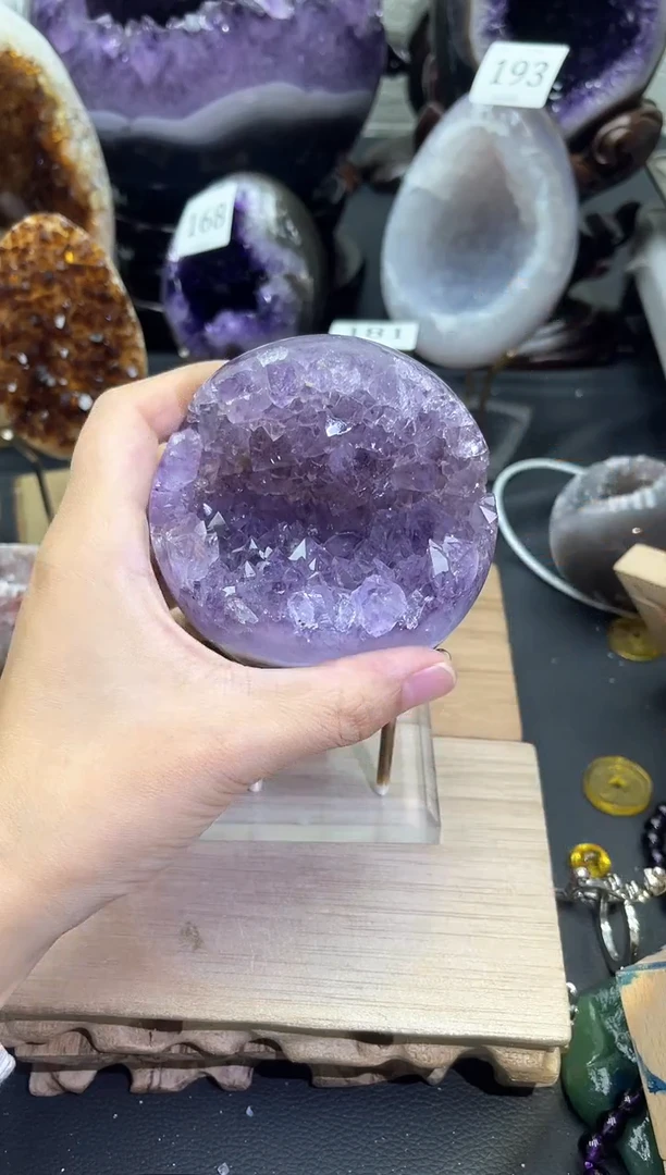 未镶嵌大型摆件（非配饰）紫晶202号开口笑