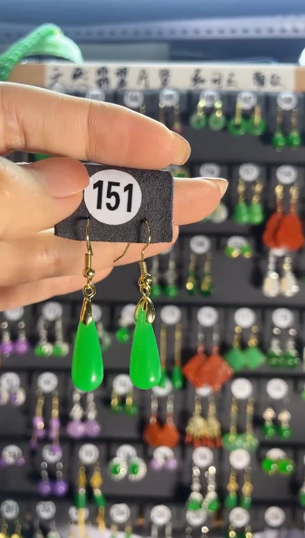 【闪购商品】翡翠耳饰银S925镶嵌151...