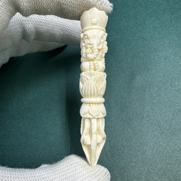 D1570天然猛犸牙金刚杵 （微瑕）支持鉴定 假一罚四