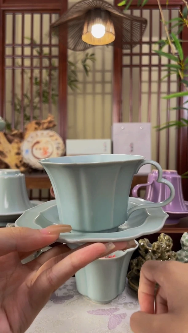 北溪堂-天青色丁香咖啡杯