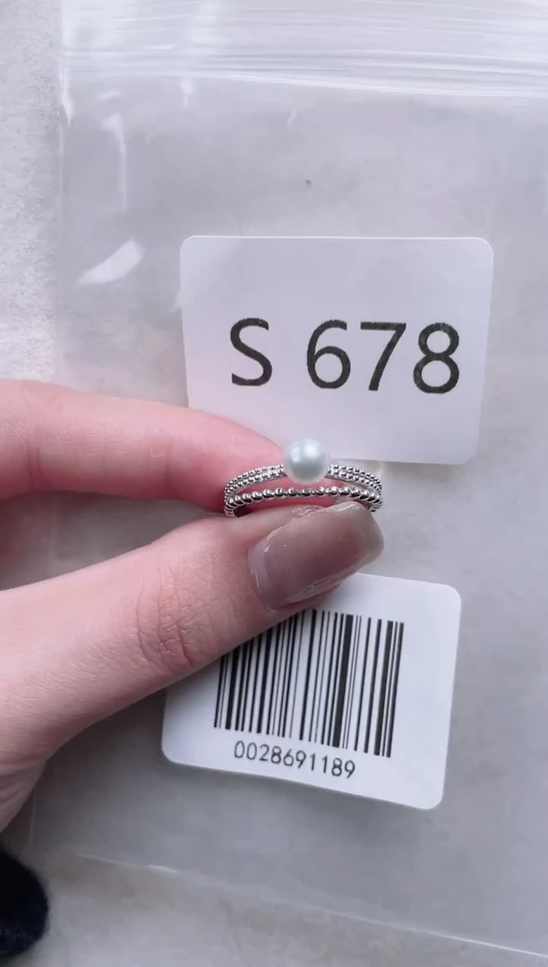 【闪购商品】淡水珍珠戒指银S925镶嵌S678