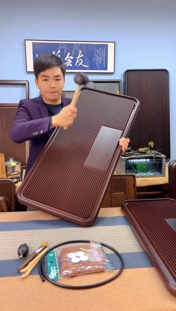 【闪购商品】凌龙红色款式茶盘90*43*4