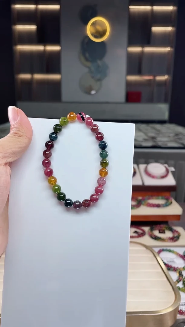 未镶嵌单圈手串碧玺（多样性发一条）Q