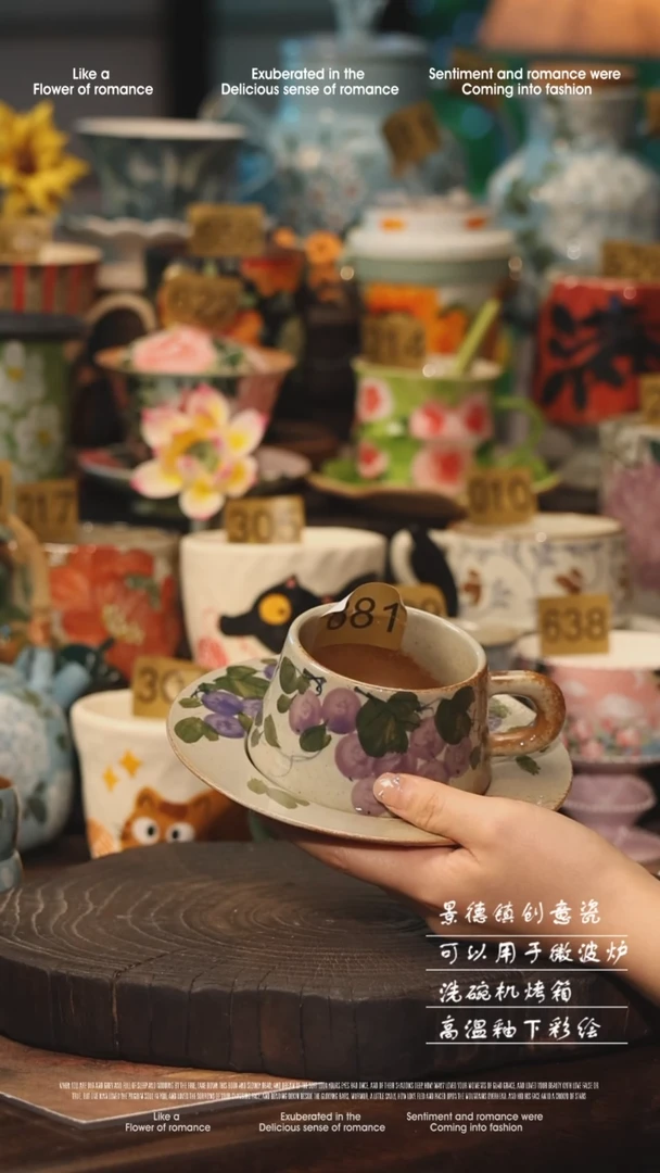 陶瓷景德镇高温釉下彩手工手绘款式