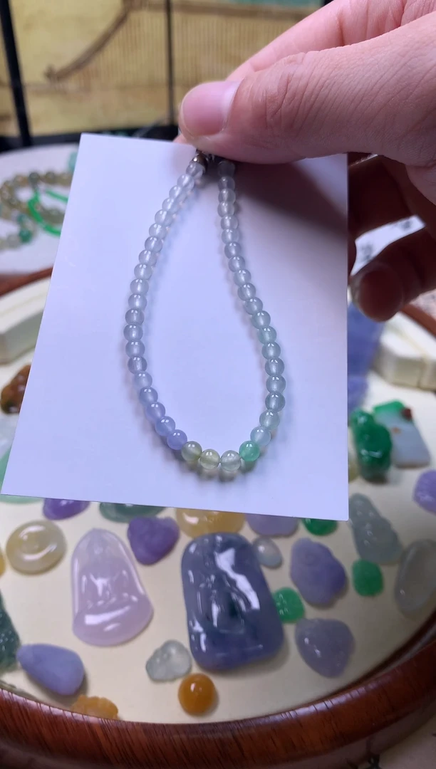 未镶嵌定制翡翠渐变多宝玻璃底