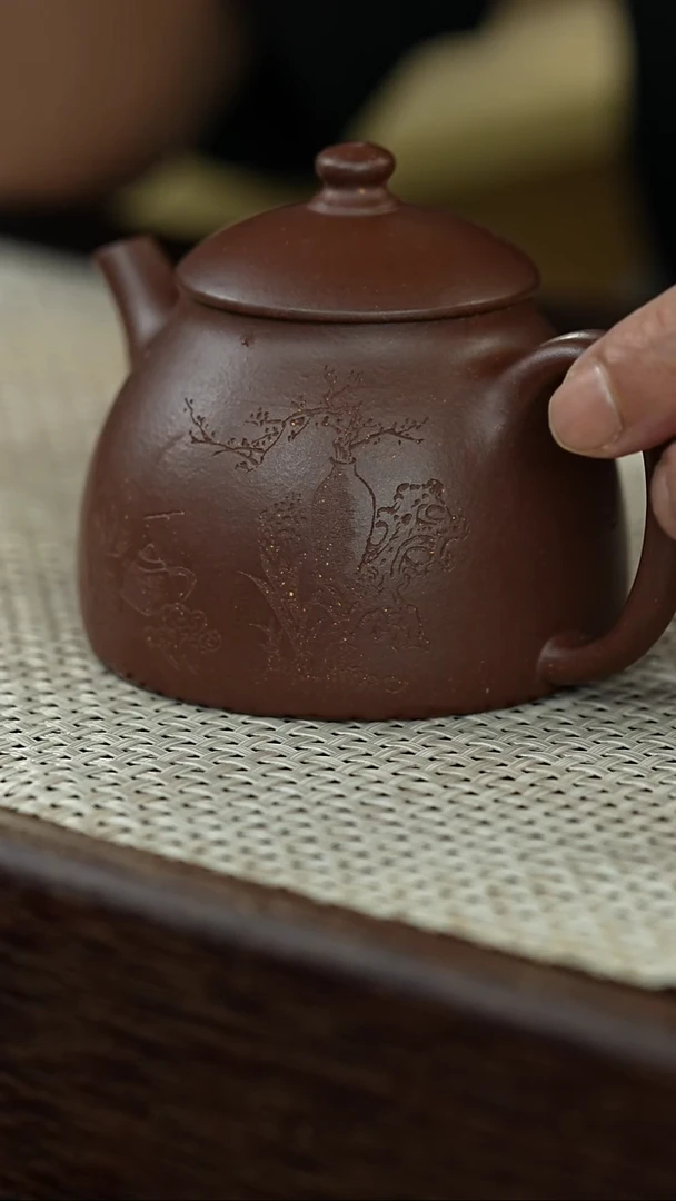 紫砂其他@@YZGT17331沈新-笠帽-刻绘