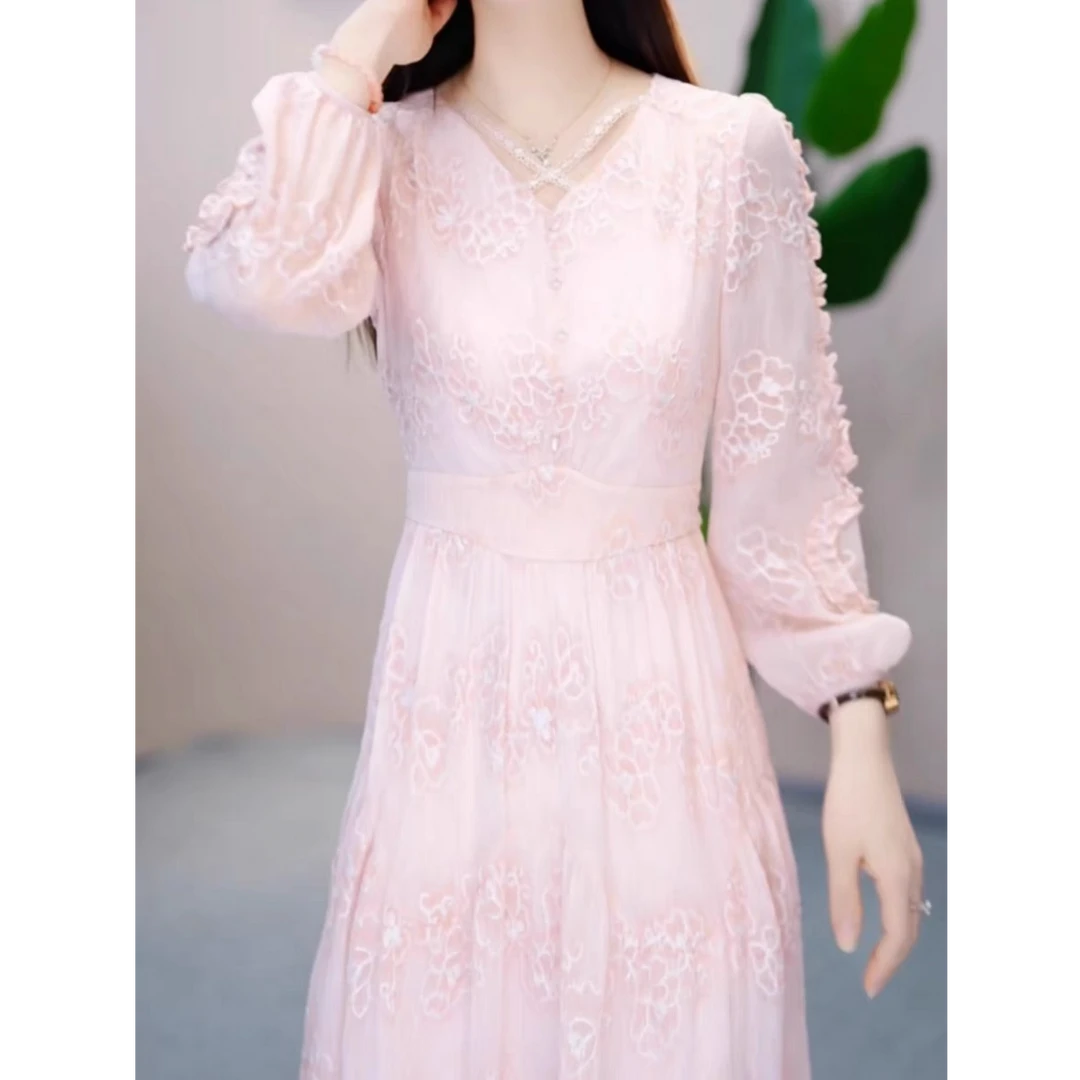 时尚气质碎花连衣裙女2025春季新款妈妈装洋气减龄显瘦中长款裙子