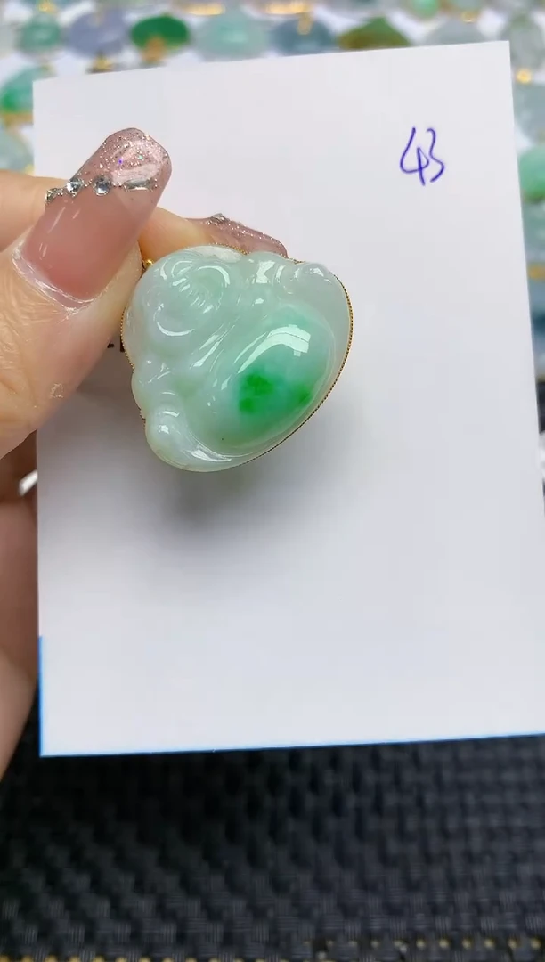 【闪购商品】翡翠颈饰18K金镶嵌天然A货翡翠 43