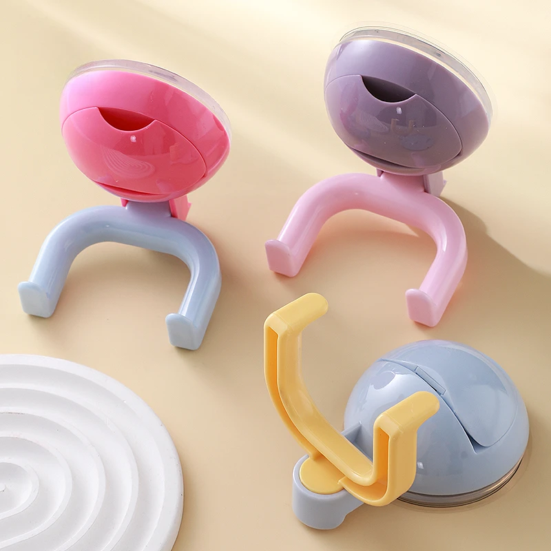 双头吸盘挂钩免打孔强力承重粘钩厨房浴室挂洗脸巾卫生抽纸多巴胺