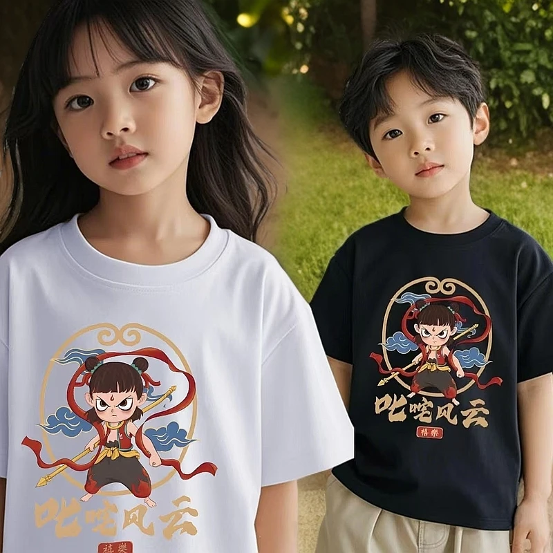 【25年春上新】爆款2025款哪吒儿童T恤男女宝宝童洋气半袖T恤宽松