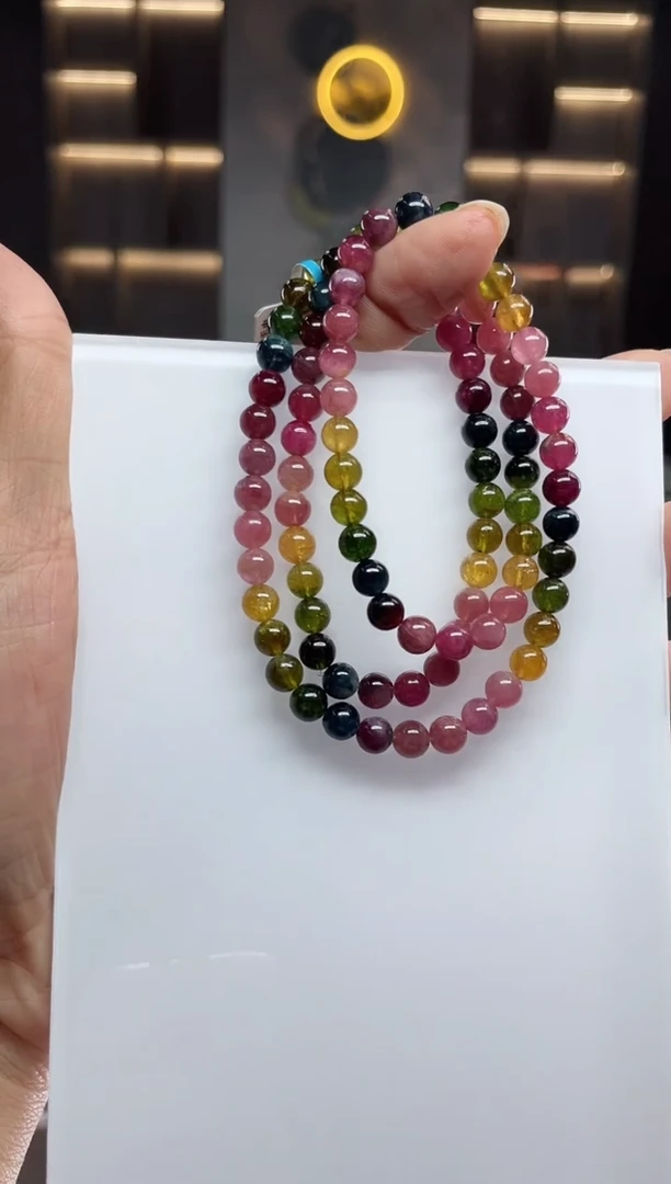 三圈手串未镶嵌碧玺（多样性发一条）Q