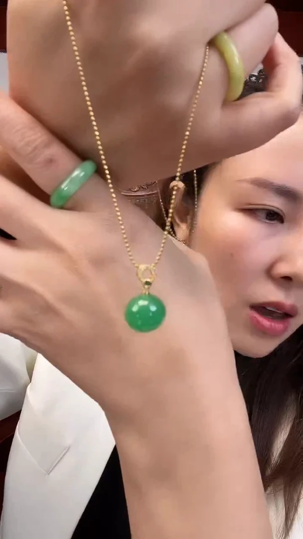 吊坠(赠链)未镶嵌翡翠D39翡翠单珠