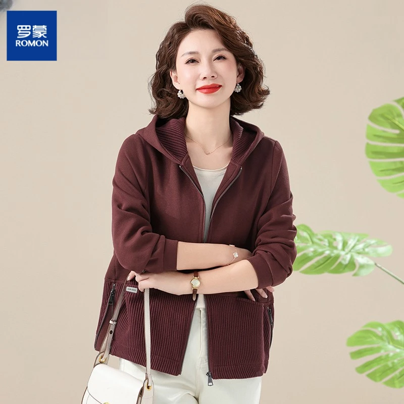 罗蒙中年妈妈春装外套短款洋气新款40岁50中老年女士春秋休闲上衣