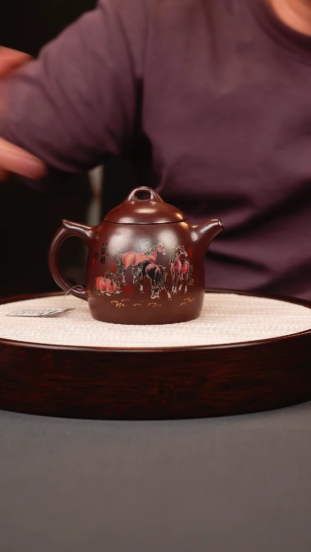 茶壶紫砂石红八骏秦权