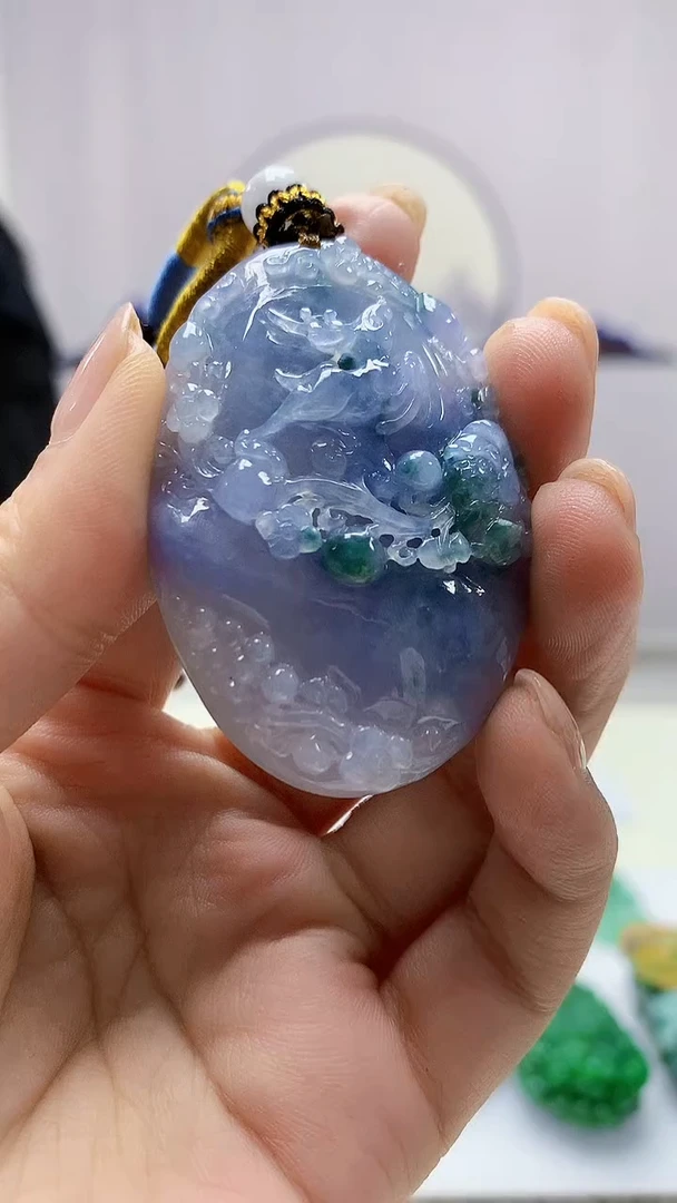 定制翡翠未镶嵌4902ms-毛货136鹿牌