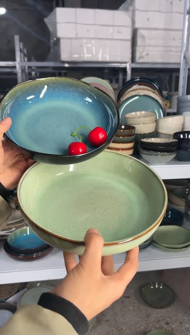 陶瓷外贸尾货瑕疵满20包邮X2 深盘