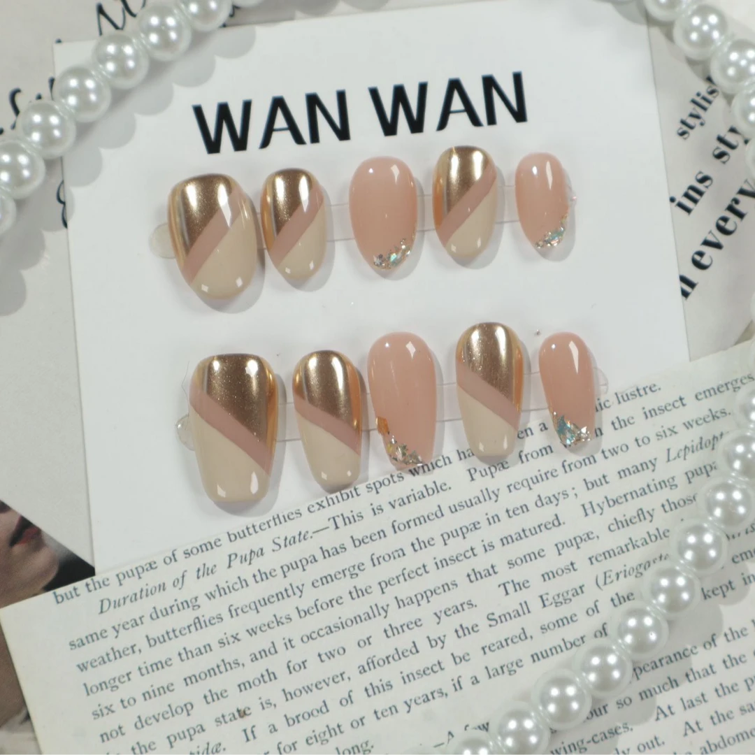 80号奶糖纯手工粉色短款显白穿戴甲高级感美甲