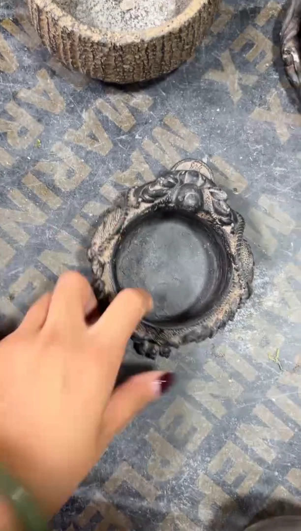 陶土【合成青石】金蟾盆