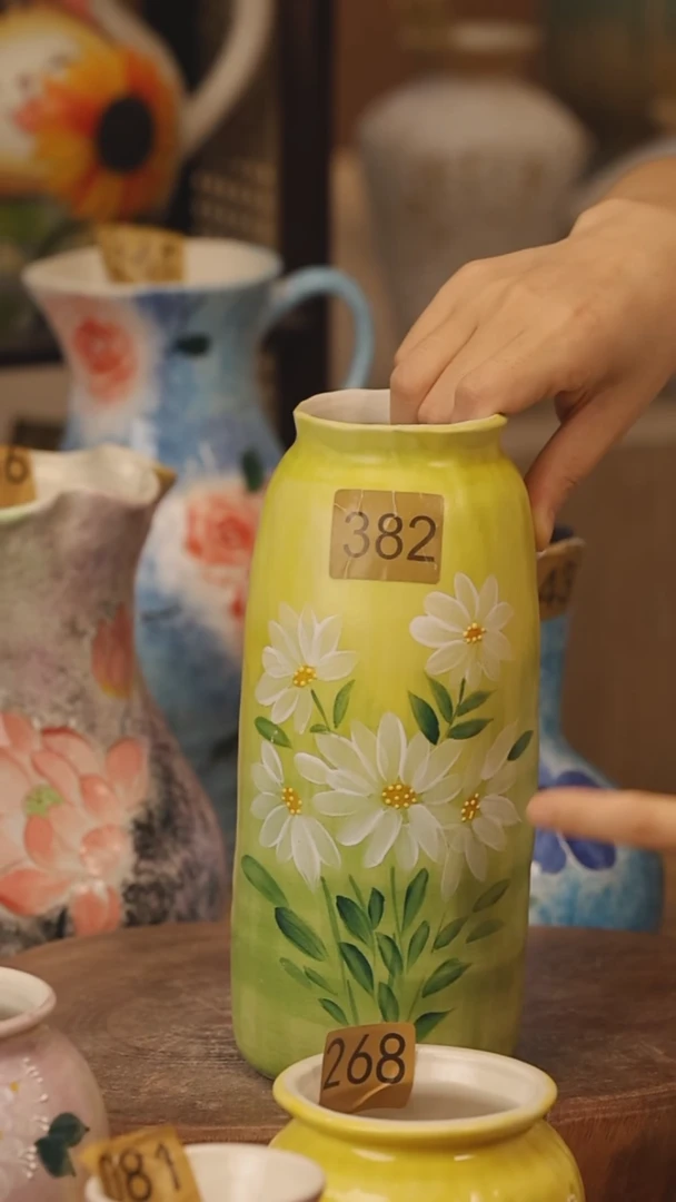 陶瓷382景德镇设计师手作花器摆件侘寂风