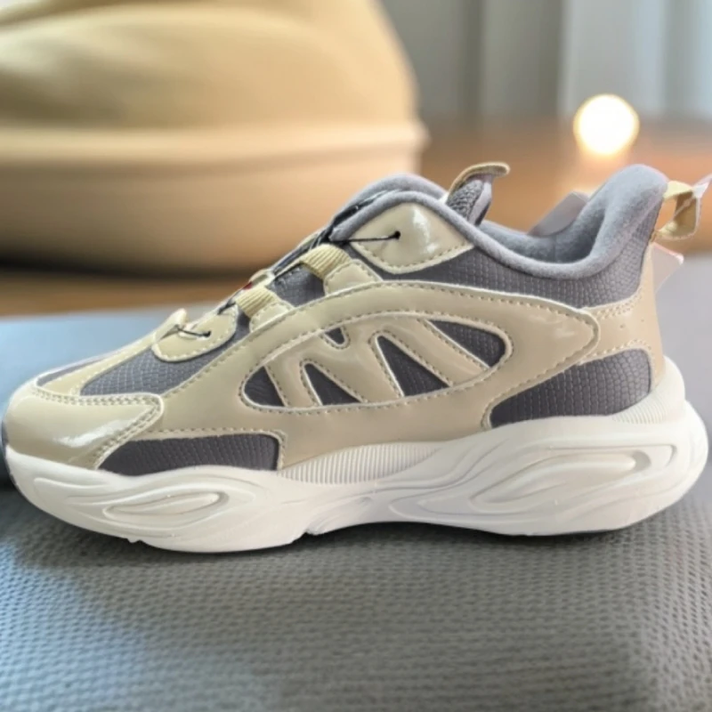 豆舒适柔软冬款皮面运动鞋0678（薄绒）