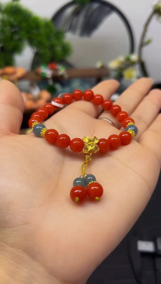 【闪购商品】玛瑙/玉髓手链合金手链S557
