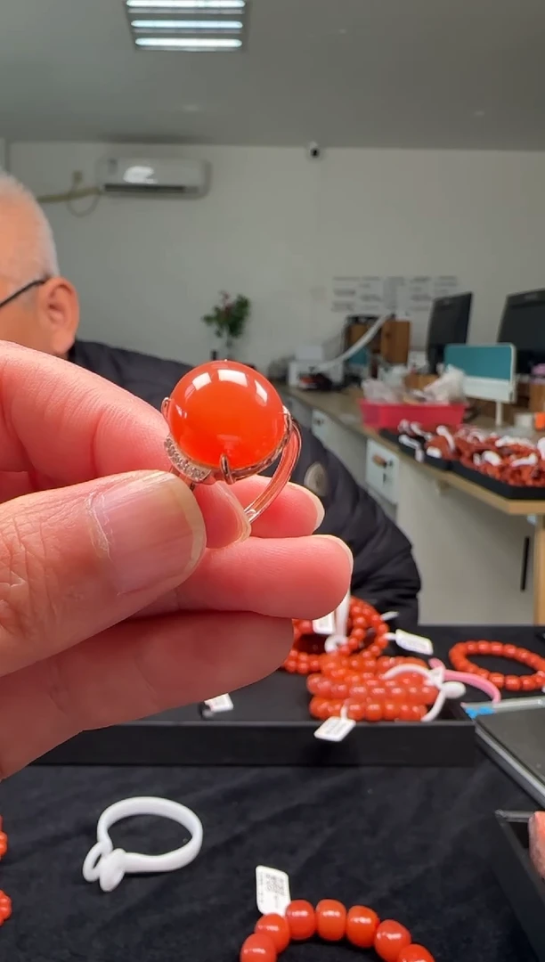 【闪购商品】南红玛瑙南红戒指银S925镶嵌多样性发一件