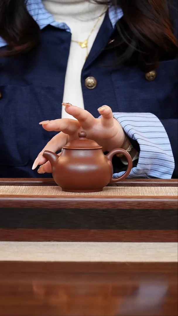 紫泥潘壶130cc宜兴手工紫砂壶