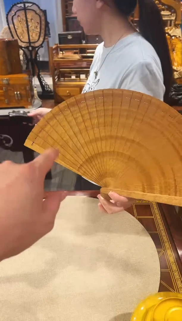 金丝楠金丝楠小叶桢楠满水波扇台摆件0.7