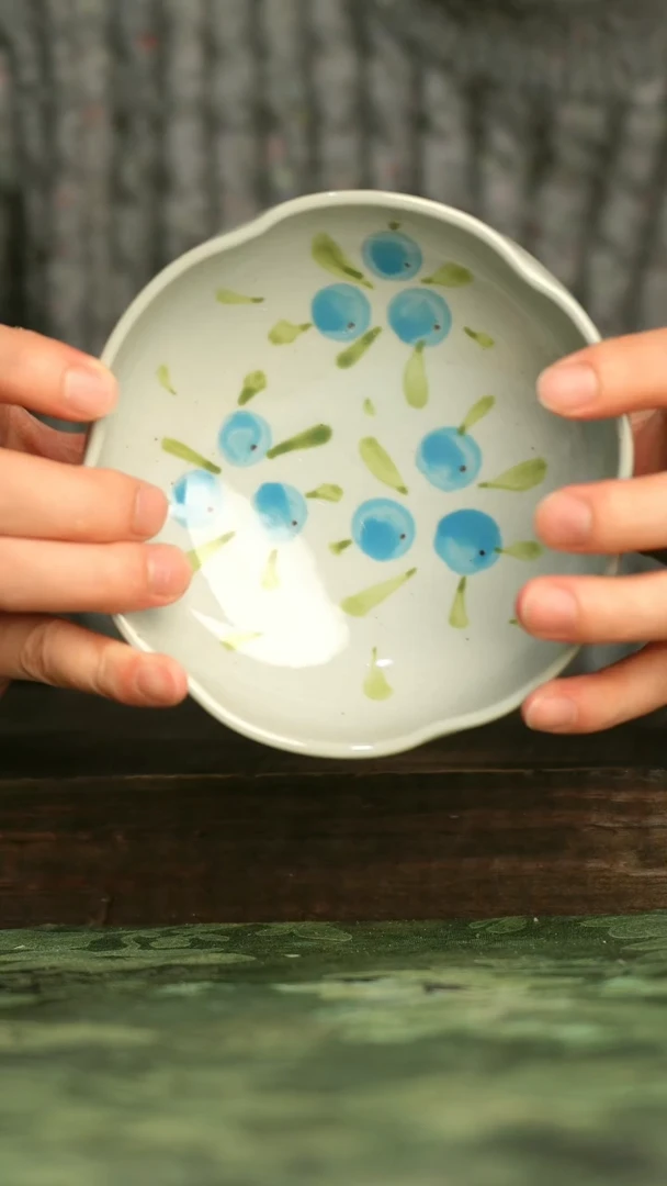 陶瓷青诗集手工手绘瓷器