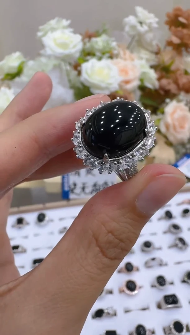 银S925镶嵌戒指翡翠多样性团购发一件