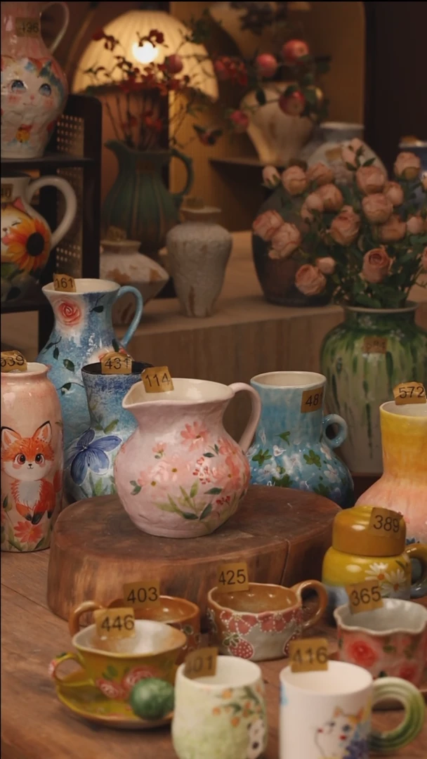 陶瓷景德镇设计师手作花器摆件侘寂风114