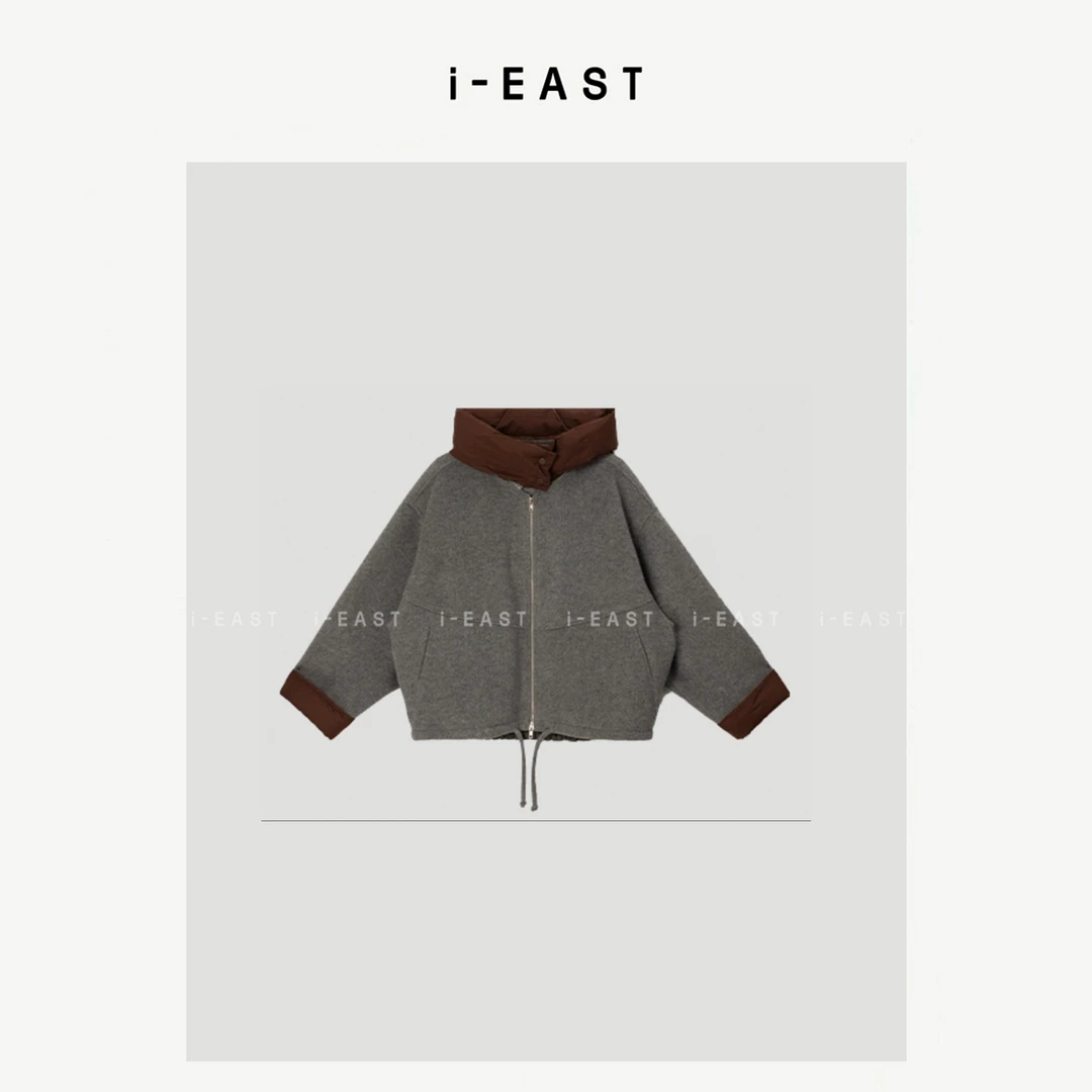 i-EAST 半岛风杏树~秋冬撞色双口袋休闲外套-4D WT10116