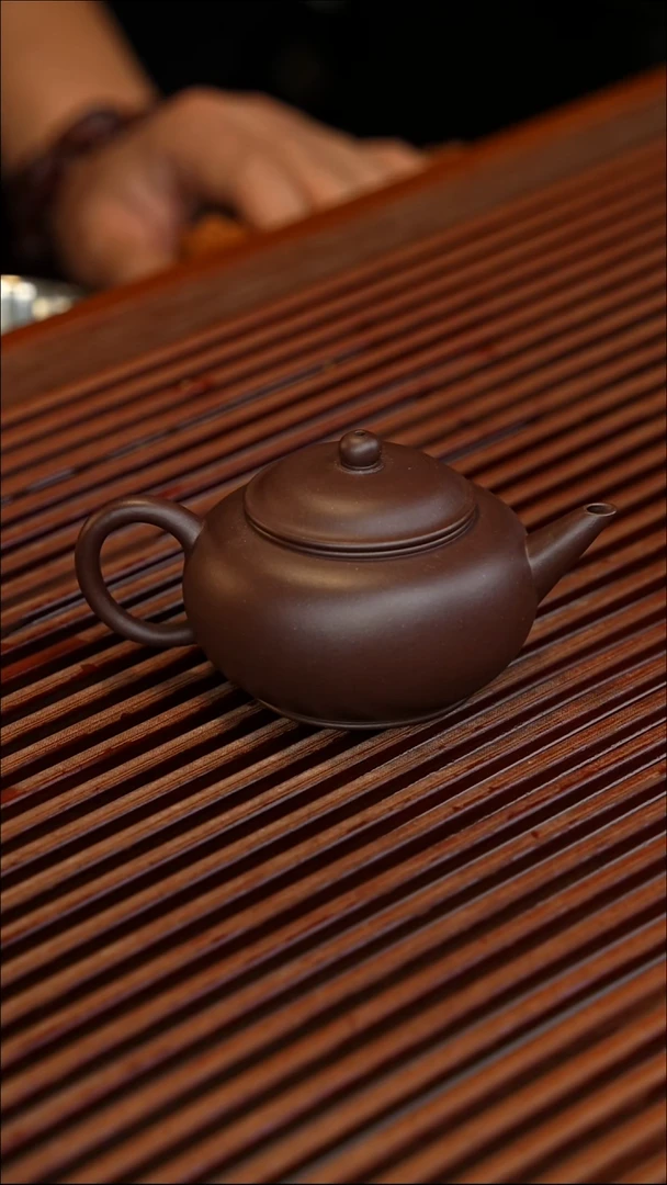 紫砂老一厂拼紫水平壶紫砂壶