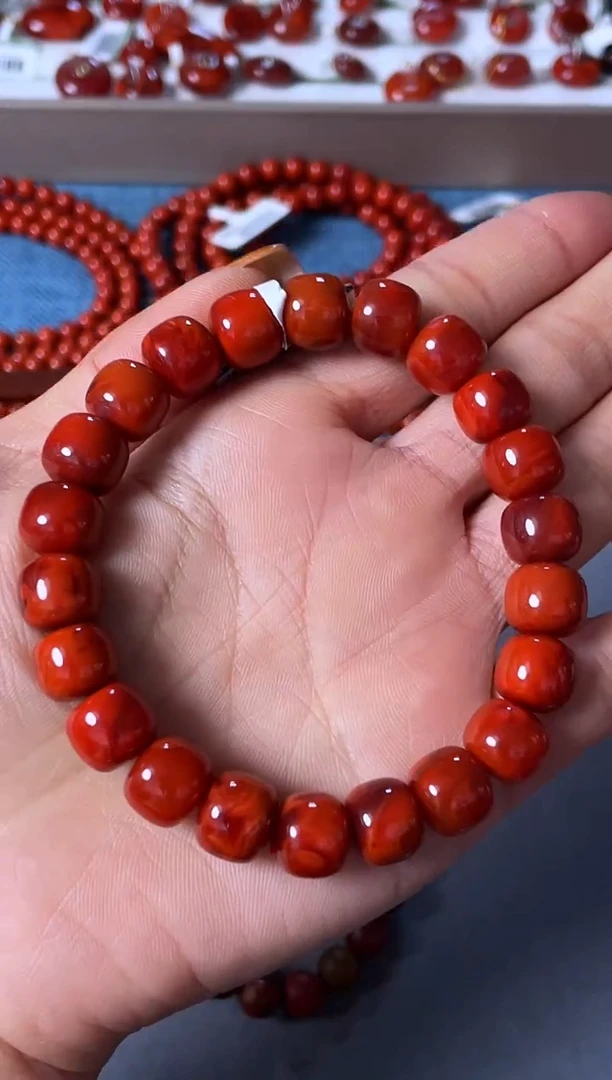 未镶嵌手串南红玛瑙N02凉山瓦西料原矿SS级双锦单圈