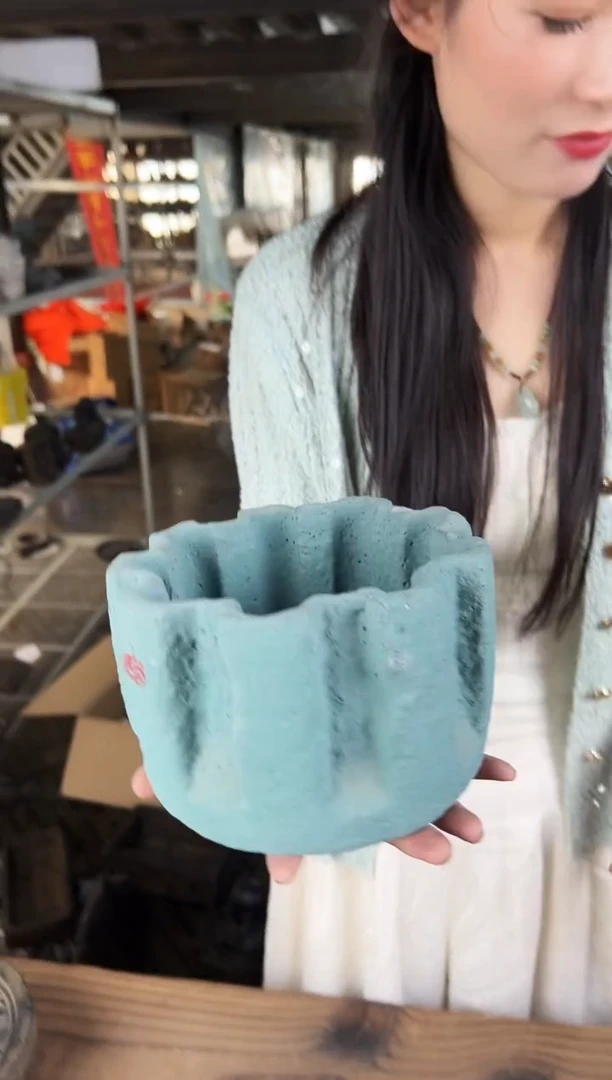 陶土【闪购商品】- 蓝色异形盆