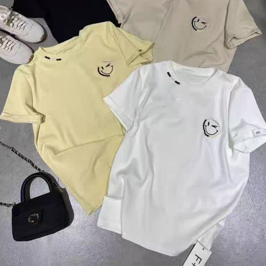 【济州岛】彩色刺绣笑脸短袖2913