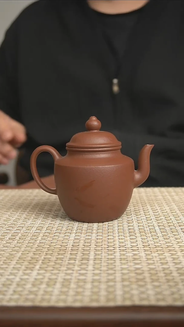 茶壶紫砂宜兴紫砂壶精工半手紫泥宫灯180cc（送杯子）
