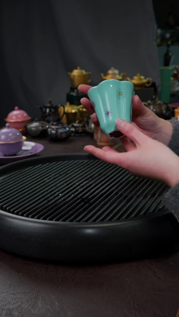 【闪购商品】杯【宜景窑天水碧皮球花】花蒂女神杯