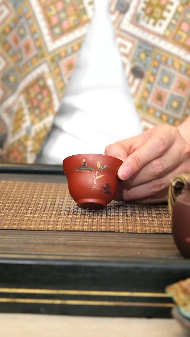 紫砂壶3《悟竹葫芦杯》朱泥