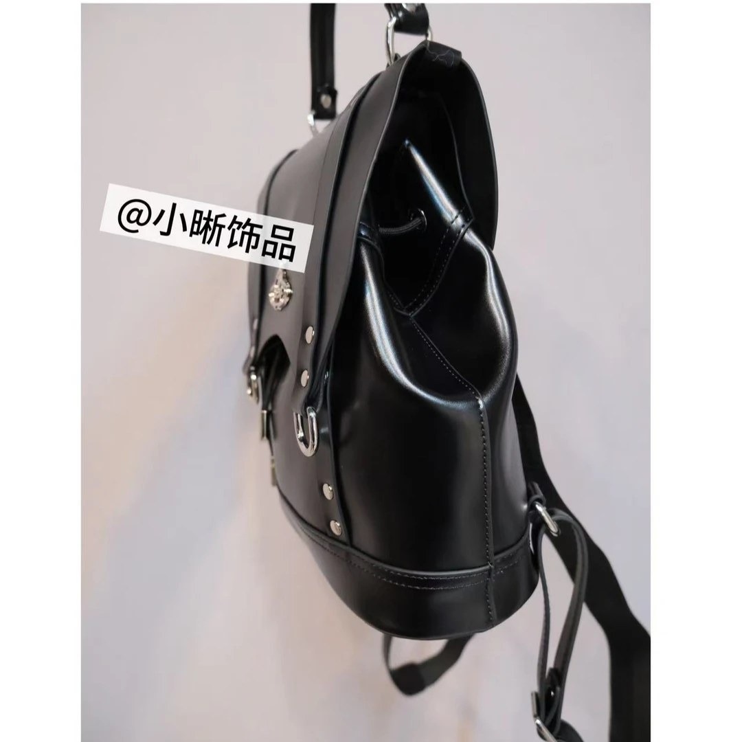 小众设计黑色系百搭手拎双肩包46207